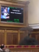 У залу Верховної Ради кинули димову шашку (відео)