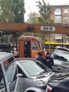 В мережі з'явилося відео ДТП за участі автокрана у Києві (відео)