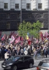 Мітингувальники під Кабміном перекрили частину дороги на Грушевського (фото)