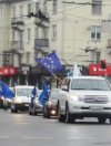 Водії організували автопробіг містами Донеччини на підтримку Євромайдану (відео)